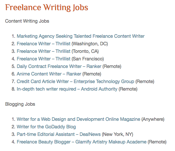 Freelance Writing Opportunities