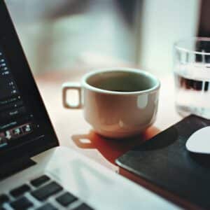 Photo Laptop and coffee