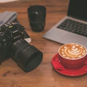 Photo Laptop and coffee