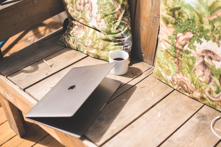 Laptop and coffee
