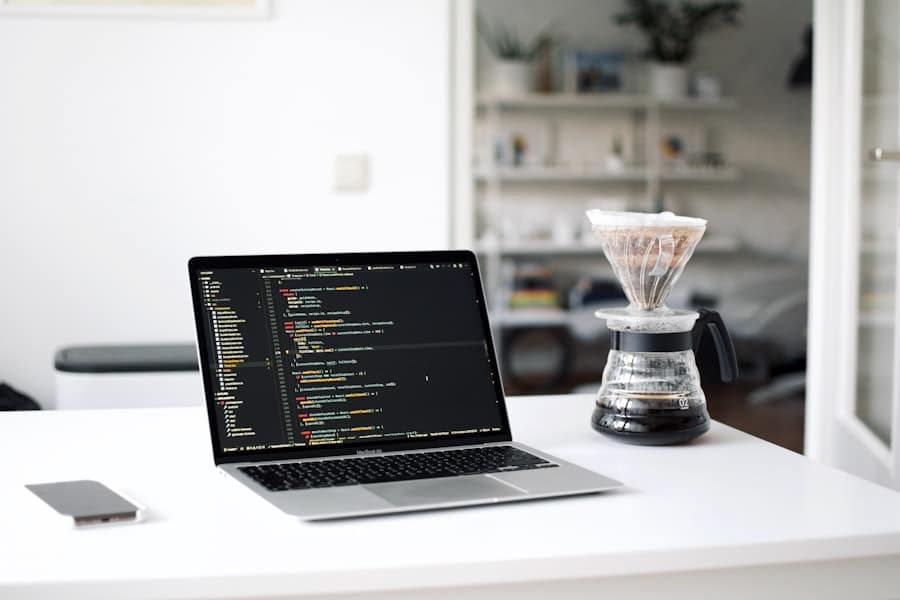Photo Laptop and coffee